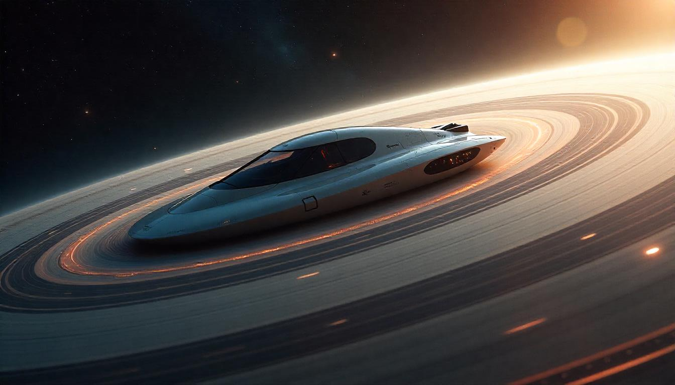 A futuristic spacecraft launching into the starry sky, symbolizing the future of accessible space travel.